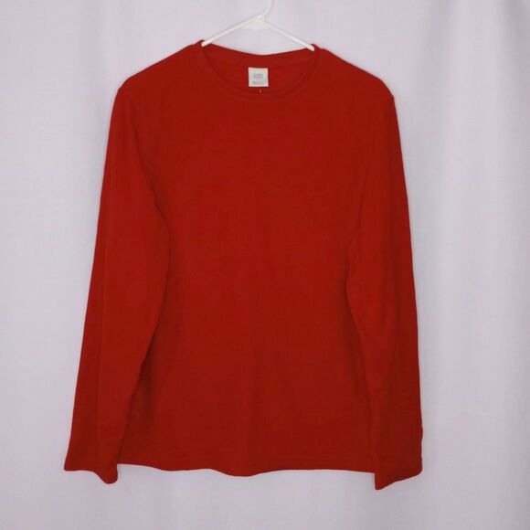 Croft & Barrow Red Fleece Sleepwear Pajama Top Long Slve Crew Neck  NWT Small - Picture 1 of 4